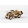 Abrex Cararama 1:43 - 1/4 Ton Military Vehicle With Gun - Sandy Yellow