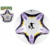 Lopta futbalová nafúknutá šitá 23cm fialovobiela