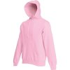 Fruit of the Loom Mikina Classic Hooded Sweat s kapucí COT-16220804003 L Růžová světlá