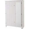 Biela šatníková skriňa z borovicového dreva so zrkadlom 120x170 cm Bertram – Støraa