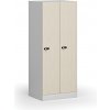 Šatníková skrinka S1 znížená, 2 oddiely, 1500 x 600 x 500 mm, demont, mechanický kódový zámok, laminované dvere, breza