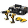 DeWalt DCK2060D2T bezuhlíková aku súprava, vŕtačka DCD778, rázový uťahovák DCF787, 18V/2*2Ah, TSTAK