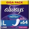 Always Daily Protect Long slipové vložky bez parfumácie 64 ks