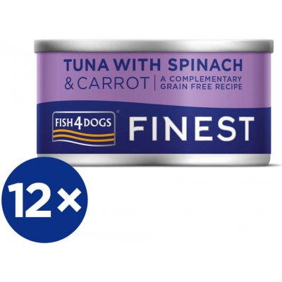 Fish4Dogs Finest tuňák s mrkví a špenátem 12 x 85 g