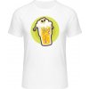 Mymate Predĺžené Tričko MY111 - Dizajn - Smrtka v pivnom pohári - White / White - L - Pánske