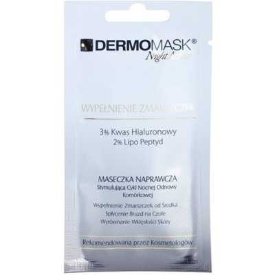 L'biotica DermoMask Night Active vyplňujúca maska proti hlbokým vráskam 3% Hyaluronic Acid 2% Lipo Peptyd 12 ml