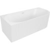 Mexen Gia voľne stojaca rohová ryhovaná ľavá 150 x 75 cm, biela mat, prepad biely - 52701507501L-20