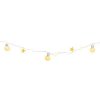 Reťaz MagicHome Vianoce Ball, 20x LED teplá biela, s guľami a hviezdami, zlatá, 2xAA, jednoduché svi