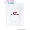 Prebaľovacia podložka mäkká New Baby I love Mum and Dad biela 70x50cm