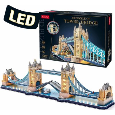 CubicFun 3D puzzle svítící Tower Bridge 222 ks