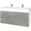 Dreja Umývadlová skrinka VARIANTE SZZ2 120 pro umyvadlo Duravit Vero - N01 Biela lesk / D01 Betón