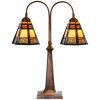 Clayre & Eef Béžovo-hnedá stolná lampa tiffany Bernadette - 48*19*64 cm E27/ma* 2*60W - Clayre & Eef