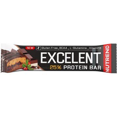 Proteínová tyčinka Nutrend Excelent Bar Double, 85 g čokoláda+nugát s brusinkami