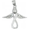 Beneto AGH770 Strieborný prívesok anjel so zirkónmi