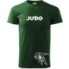 Judo nápis + postavy - Tričko extra veľké (5-8XL) - 5XL ( Fľaškovozelená )
