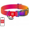 Waudog gradient nylon dog collar with QR code, orange , size L
