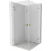 Mexen Lunar-B Duo, výklopný sprchový kút 90 x 90 cm, 8mm číre sklo, zlatý profil, 832-090L-090P-50-00