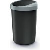 Prosperplast Odpadkový kôš COMPACTA R FLAP 40 l recyklovaná čierna so svetlosivým vekom