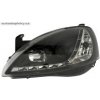 Predné svetlá (lampy) čierne + DRL denné svietenie Opel Corsa C -- rok výroby 2001-04 (DL OPK40J)