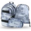Školský set BAAGL 3 SET SKATE NASA GREY sivá,biela,čierna
