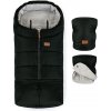 PETITE&MARS Set zimný fusak Jibot 3v1 + rukavice na kočík Jasie Ink Black VP-F149482