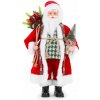 MagicHome Dekorácia Santa s taškou s darčekmi a stromčekom keramika 46 cm
