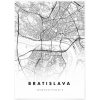 Plagát Bratislava mapa
