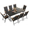 IZZY Záhradný nábytok pre 8 osôb čierna stolová doska