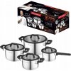 Sada hrncov Florina Chef z nehrdzavejúcej ocele Súprava hrncov 8 ks , skladacie rukoväte