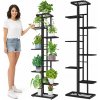 Držiak Na Kvetináč kovový čierny 8-poschodový 141 cm na kvetináče