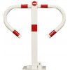 Bielo-červený oceľový parkovacie stĺpik Rambo - šírka 55 cm, výška 60 cm