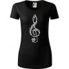 Husľový kľúč z nôt - Dámske tričko z organickej bavlny Origin (GOTS) - XL ( Čierna )