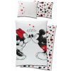Carbotex · Bavlnené posteľné obliečky Minnie & Mickey Mouse - motív Love - 100% bavlna Renforcé - 90 x 70 cm + 140 x 200 cm
