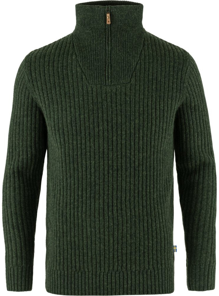 FJÄLLRÄVEN Övik Half Zip Knit M Deep Forest