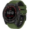 VSETKONAMOBIL 128049 SPORTY QUICK FIT Vymeniteľný silikónový remienok Garmin - šírka 22mm ARMY GREEN-BLACK