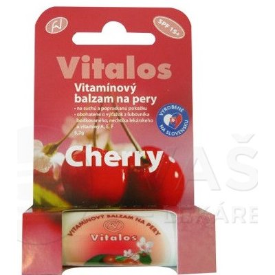 Vitalos Balzam na pery SPF15+ Cherry tyčinka na pery 5,2 g