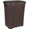 Kôš na špinavé prádlo plastový hnedý Ratan 55l 1ks