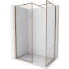 MEXEN/S - Kyoto-F Sprchová zástena WALK-IN s rámom 140 x 75, transparent 8 mm, ružové zlato 800-140-202-04-60-075