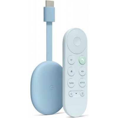 Google Chromecast 4 (s Google TV controller) - blue
