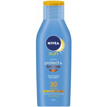 Nivea Sun Protect & Bronze intenzívne mlieko na opaľovanie SPF30 200 ml od  7,52 € - Heureka.sk