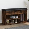 vidaXL Lavička na topánky dymový dub 82x32x45,5 cm kompozitné drevo