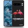 Picasee silikónový čierny obal pre Google Pixel 9 Pro - Flamingos pár