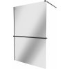 MEXEN/S - KIOTO Sprchová zástena WALK-IN s poličkou a držiakom uterákov 120 x 200, zrkadlové 8 mm, čierna 800-120-121-70-50