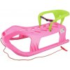 Baby Mix Plastové sánky s operadlom SNOW STAR ružové