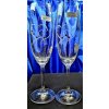 LsG-Crystal Skleničky na šampus 10 x Swarovski krystal červený modrý dekor Srdce dárkové balení satén SW-6892 200 ml 2 Ks.