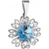 Evolution Group Prívesok bižutéria so Swarovski krištáľmi modrý kvietok 54032.3 aqua