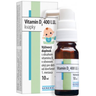 Generica Vitamin D3 400 I.U. kvapky 10 ml