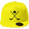 Florbalové hokejky - Šiltovka s rovným šiltom a plastovou sponou - Univerzálna veľkosť ( Citrónová )