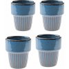 Modré kameninové šálky v súprave 4 ks na espresso 100 ml Tone – Dakls