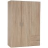 KONDELA Adeli trojdverová šatníková skriňa so zásuvkami dub sonoma